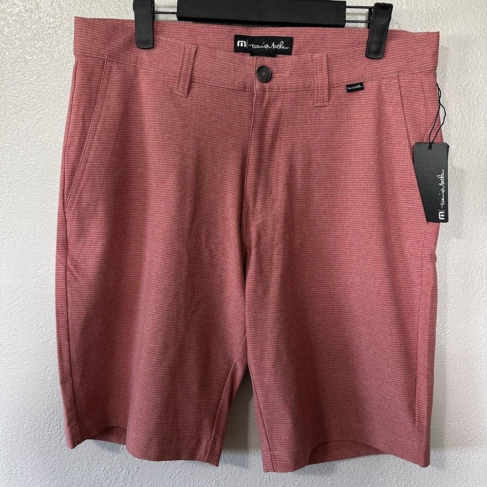 NEW Travis Mathew Sand Harbor Golf‎ Shorts Mens Size 30 Heather Garnet Rose Red